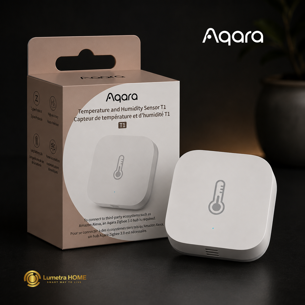 Aqara temperature and humidity sensor T1 - Интелигентен датчик за температура, влажност и атмосферно налягане