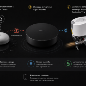 Пакет защита от наводнение LumetraHome с Aqara Hub M2, Water Leak Sensor T1 и Valve Controller T1